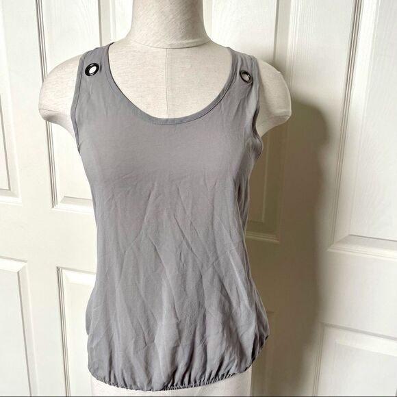 Bebe embellished grey  bib bubble tank  XXS - Picture 12 of 14